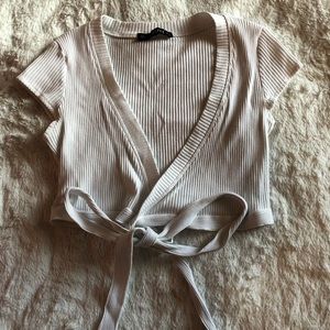 Wrap around white top